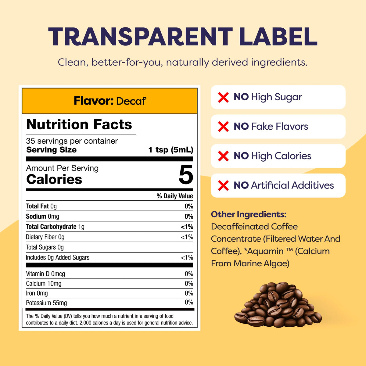 Javvy Coffee Concentrate - Cold Brew for Hot or Iced Drinks, 35 Servings, Original Decaf