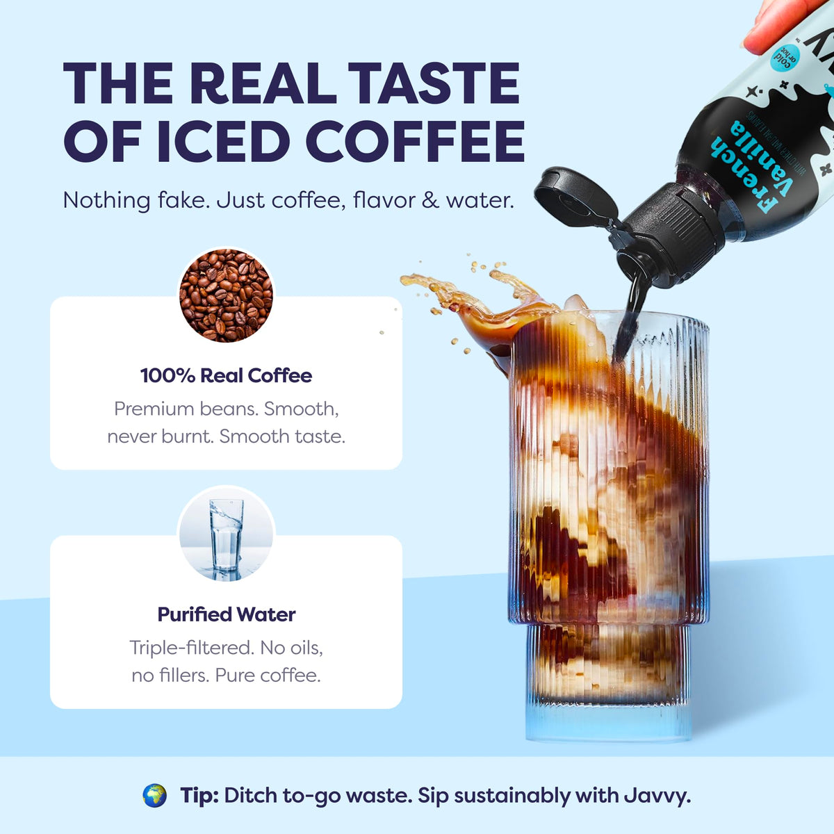 Javvy Coffee Concentrate – Cold Brew, 35 Servings, French Vanilla