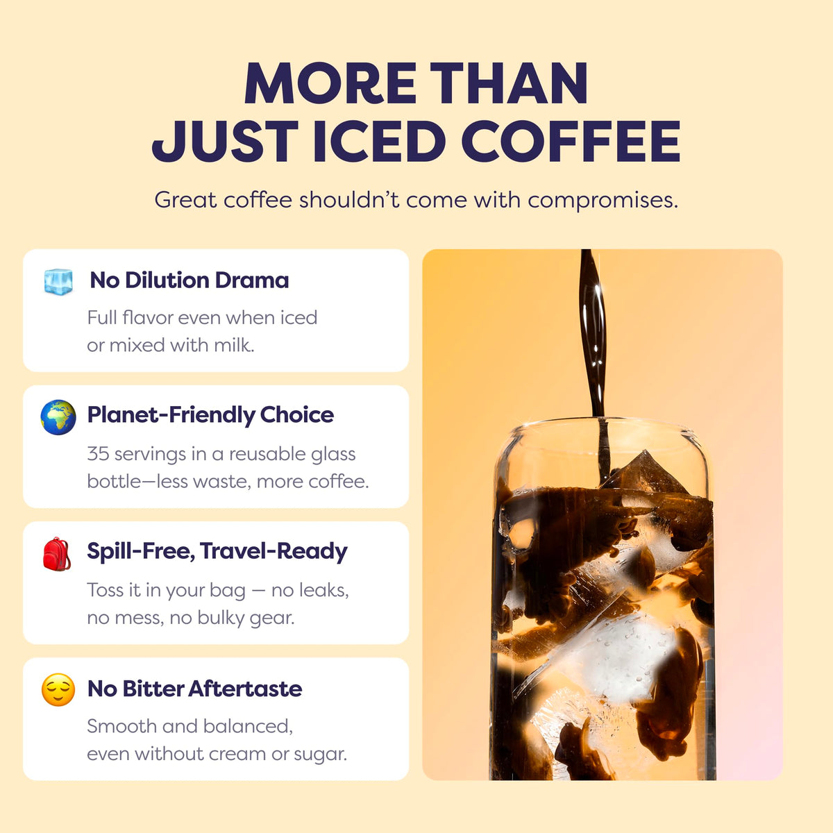 Javvy Coffee Concentrate - Cold Brew for Hot or Iced Drinks, 35 Servings, Original Decaf