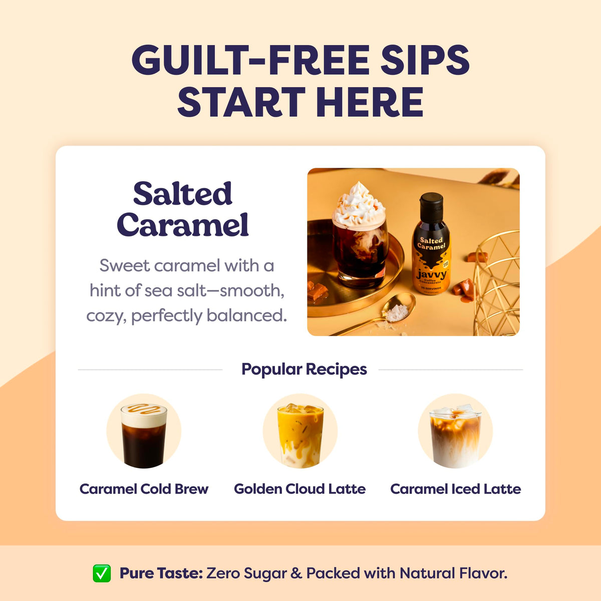Javvy Coffee Concentrate Salted Caramel — Limited Release, 35 Servings for Hot & Iced Coffee
