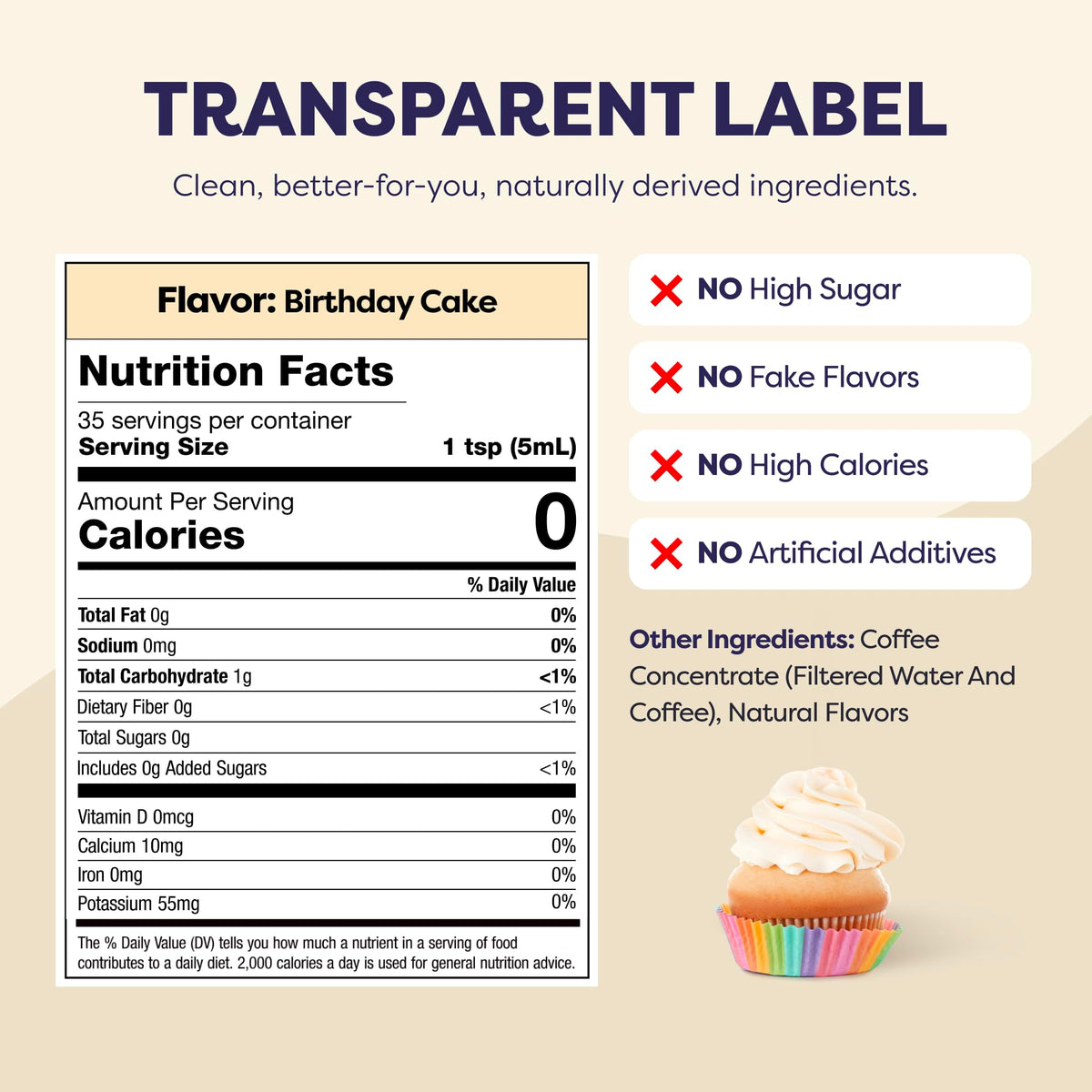 Javvy Coffee Concentrate - Birthday Cake (Limited Release) | 35 Servings, 60mg caffeine per teaspoon