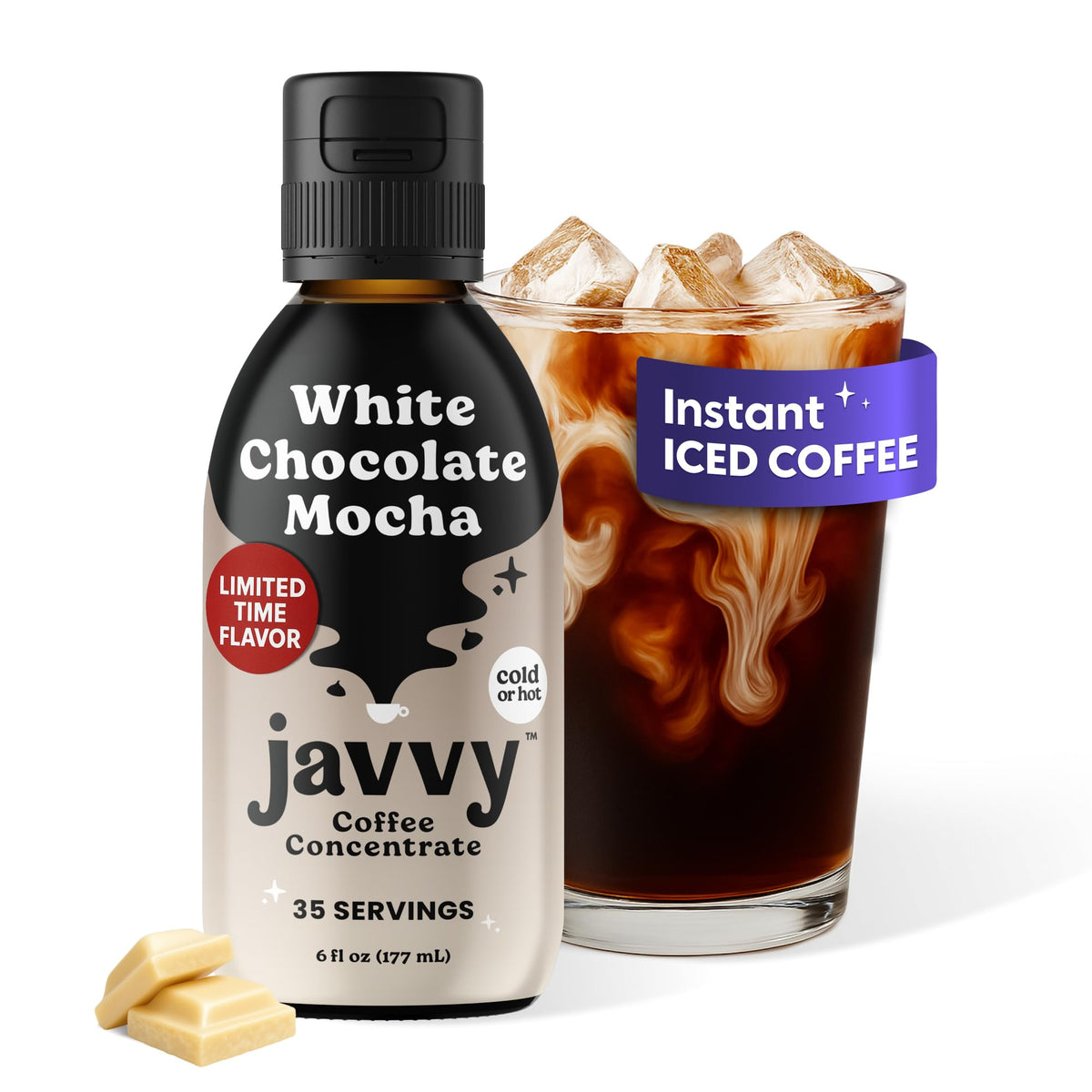 Javvy Coffee Concentrate – White Chocolate Mocha (Limited Release) | 35 Servings for Cold Brew & Hot Drinks
