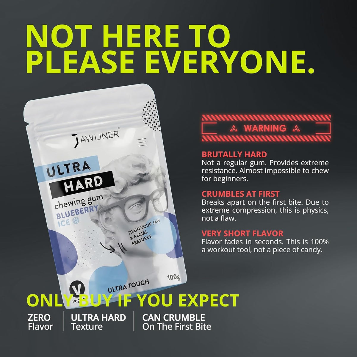 Jawliner Ultra15x Harder Jawline Gum with 12 Weeks Coaching – Sugar-Free Mastic Gum for Jaw Shaping