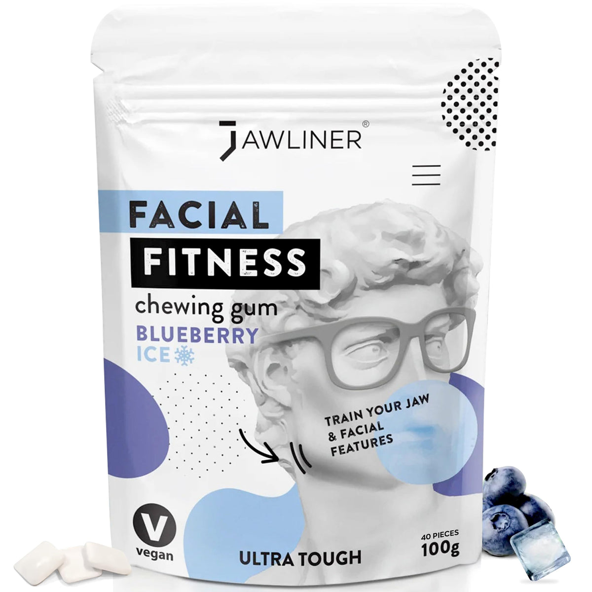 Jawliner Ultra15x Harder Jawline Gum with 12 Weeks Coaching – Sugar-Free Mastic Gum for Jaw Shaping