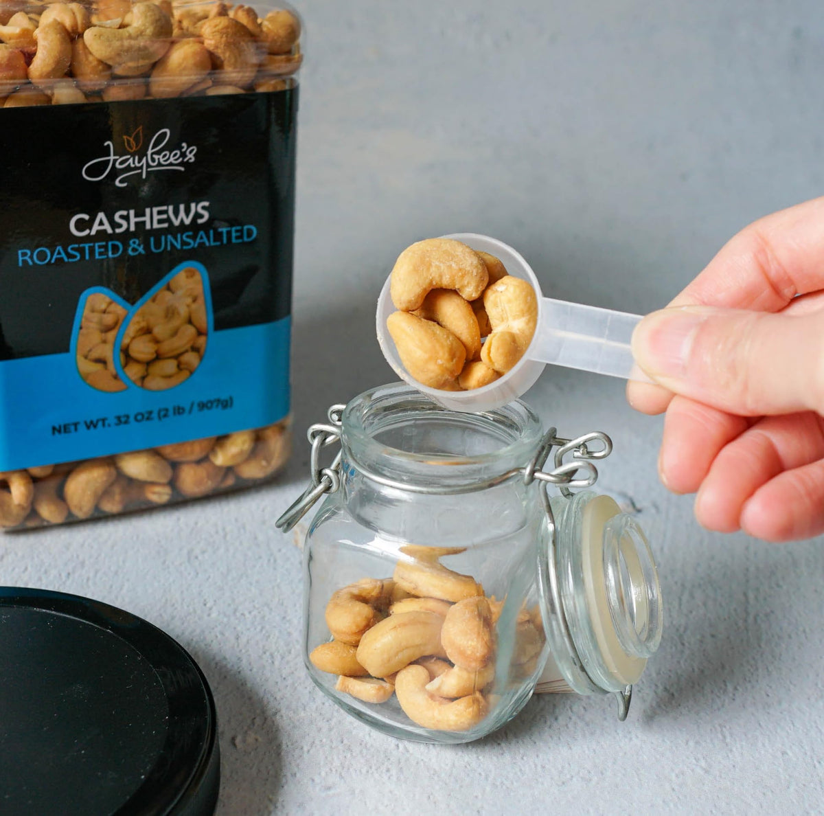 Jaybee's Roasted Unsalted Whole Cashews – 32 oz Bulk Snack | Vegan, Keto & Kosher