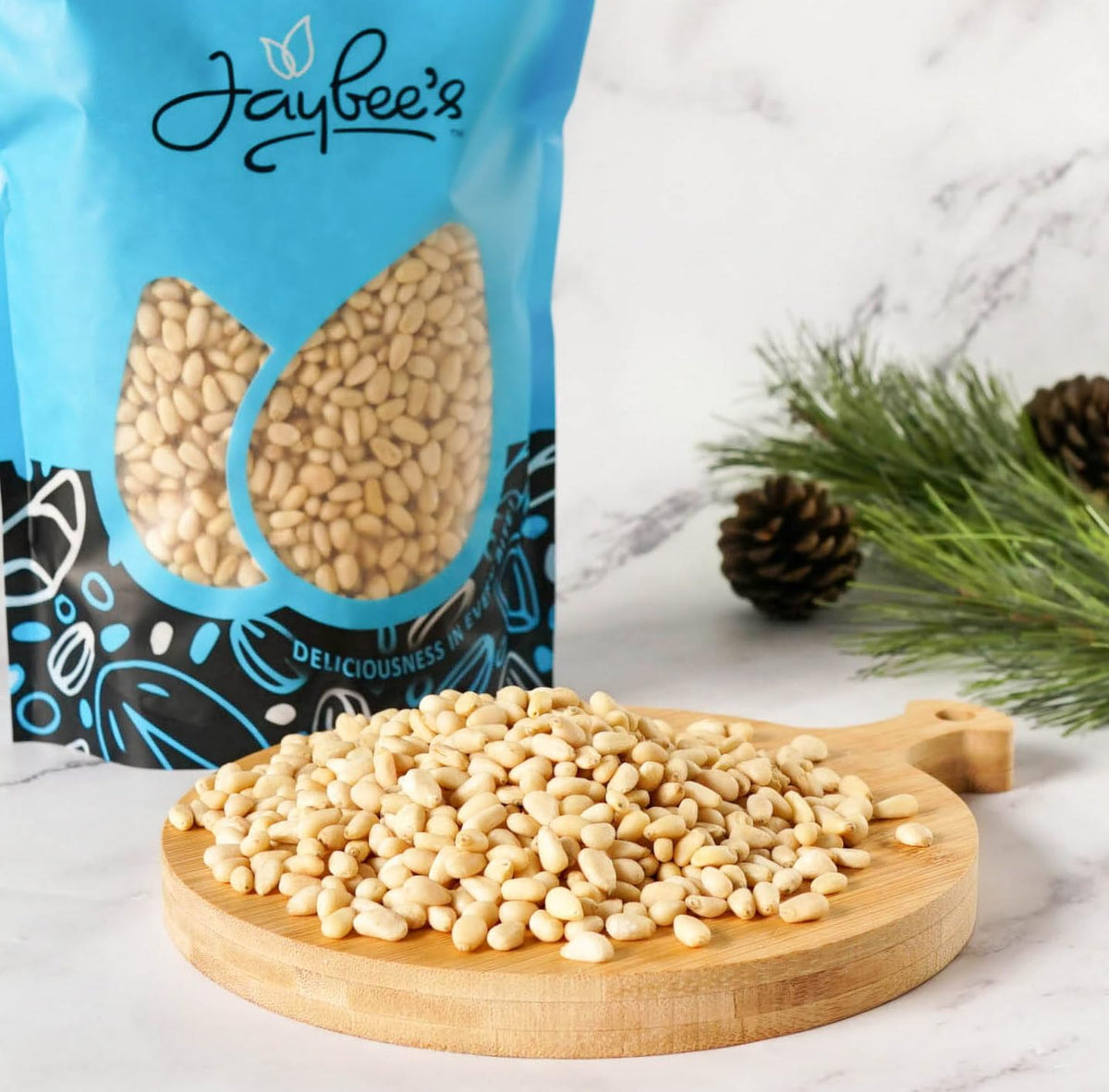 Jaybee's Raw Pine Nuts – 1 lb Unsalted Pignolias for Pesto, Salads & Baking