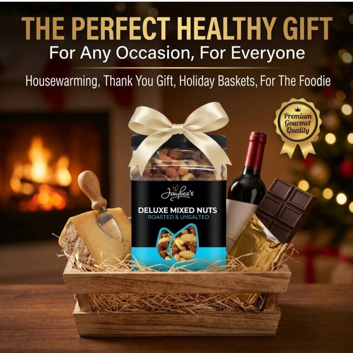 Jaybee’s Unsalted Mixed Nuts | 32 oz Deluxe Roasted Nut Mix – Cashews, Almonds, Pecans, Hazelnuts, Brazil Nuts | Keto, Vegan, Kosher