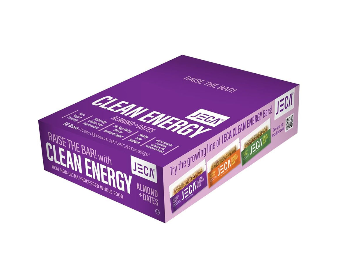 JECA Almond Dates Energy Bars – Plant-Based, Gluten-Free, 12-Pack