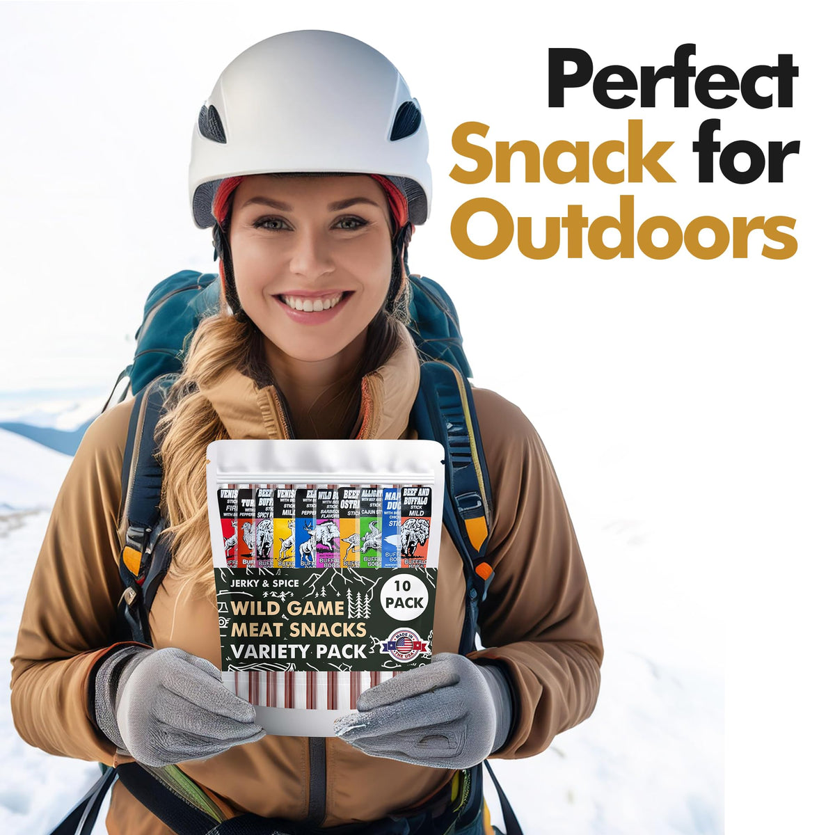 Jerky-n-Spice Wild Game Exotic Meat Sticks (10-Pack) – Savory Variety Pack