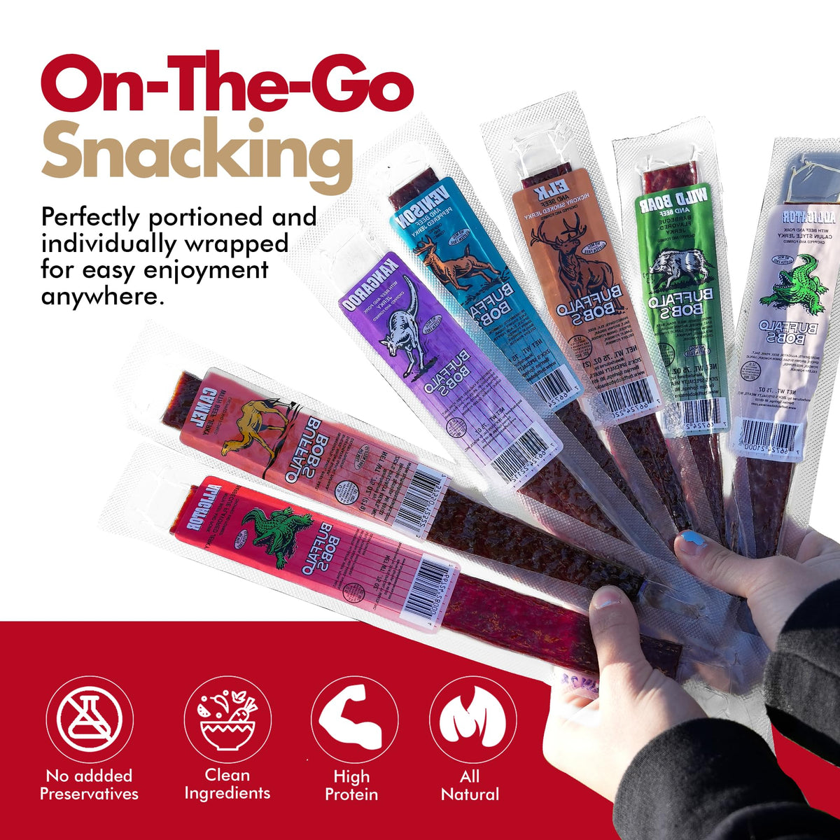 Jerky-n-Spice Exotic Jerky Gift Box (10 Count) | Exotic Meat Snack Variety Pack