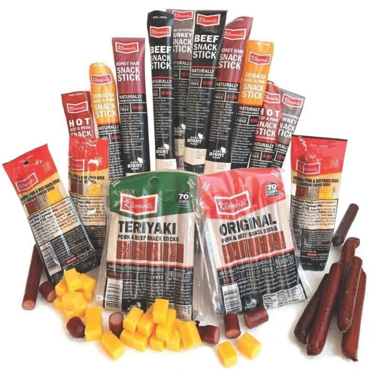 Jerky.com Meat & Cheese Sticks Sampler | 26-Piece Beef, Pork, Turkey & Cheese Variety Pack