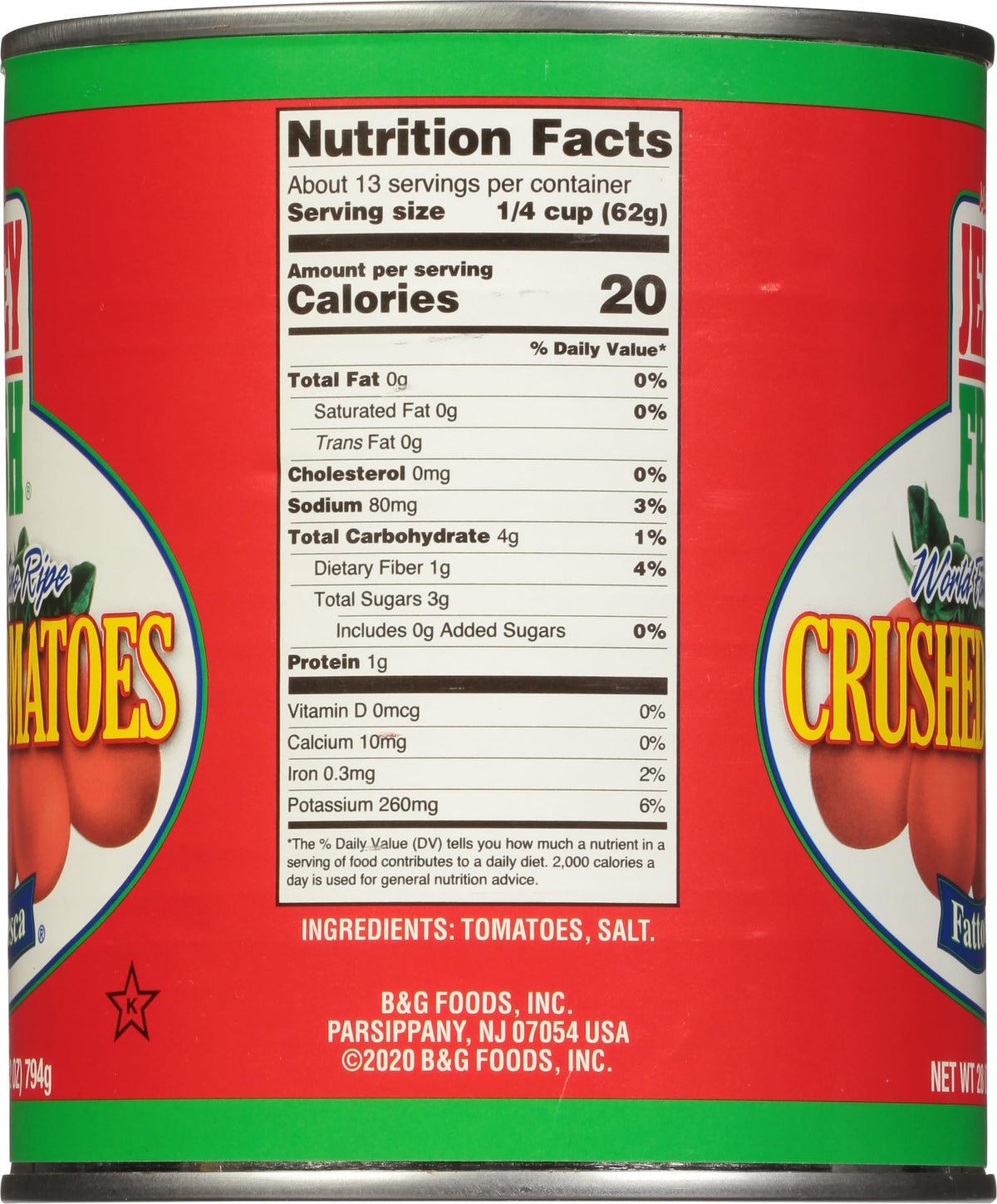 Jersey Fresh Crushed Tomatoes, Fattoria Fresca – 28 oz, Pack of 12