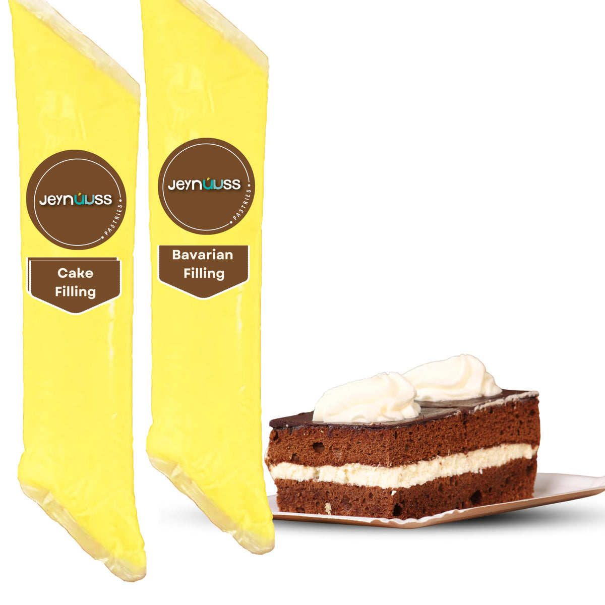 Jeynúuss Bavarian Cream Filling Pack 2 – Pastry Filling for Cakes, Cannoli, Cheesecake Tub