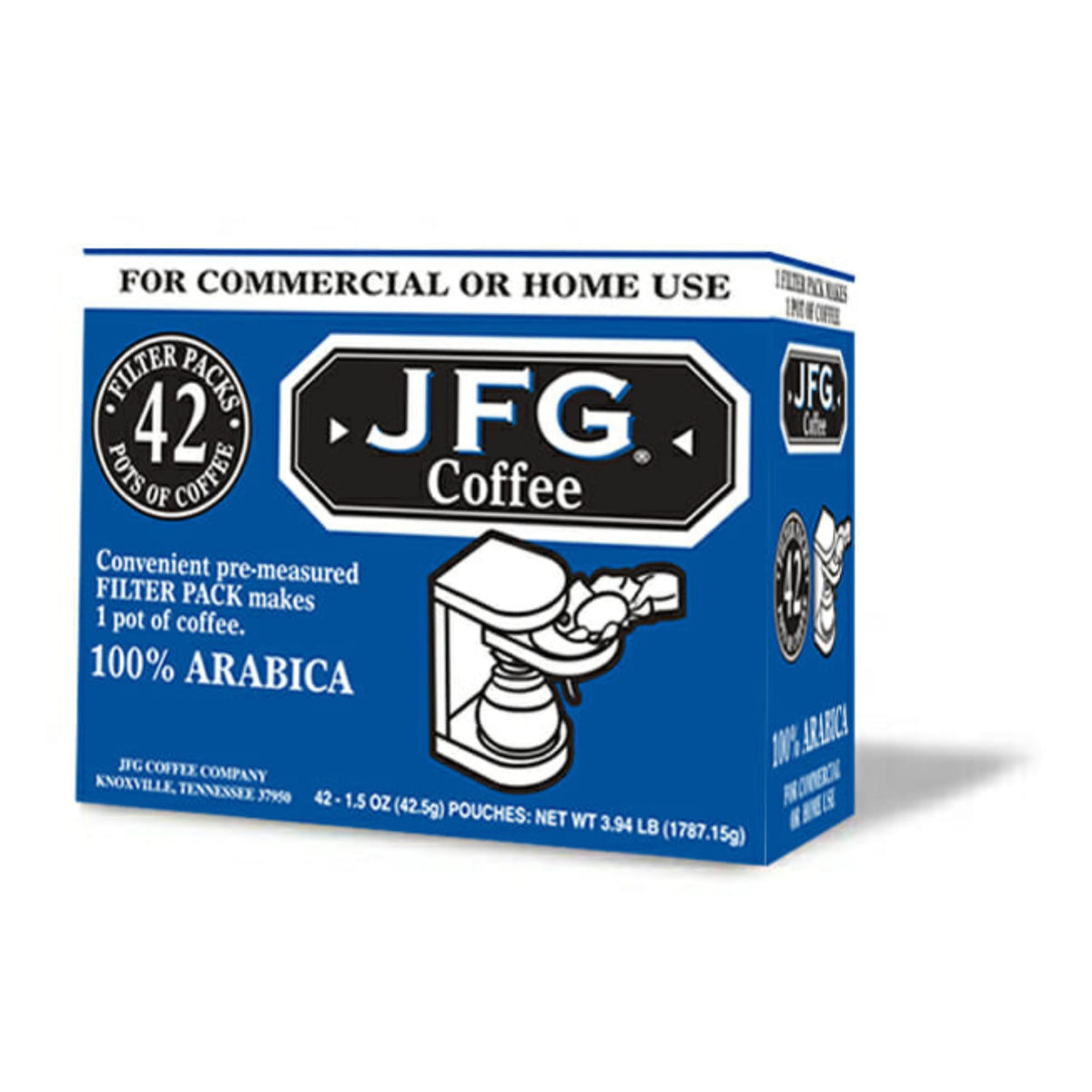 JFG Pre-Measured Filter Pack Coffee — 42 Pouches, 1 Pot Each (1.5 oz)