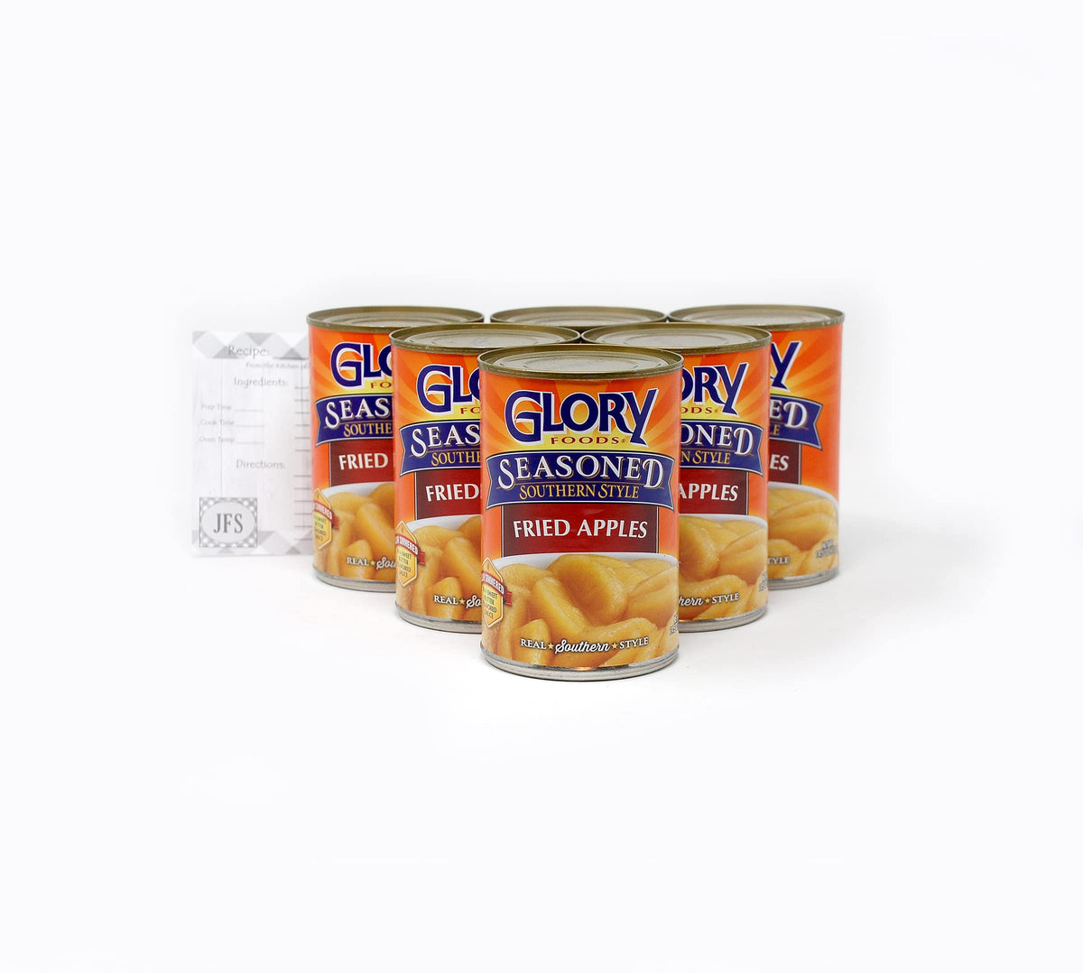 JFS Glory Fried Apples - 6 Cans with Recipe Card (Southern Style)