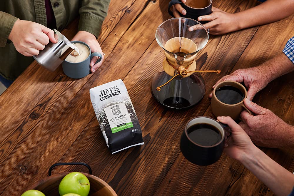 Jim’s Organic Coffee – Colombian Single Origin, Medium Roast, Whole Bean, 5 lb