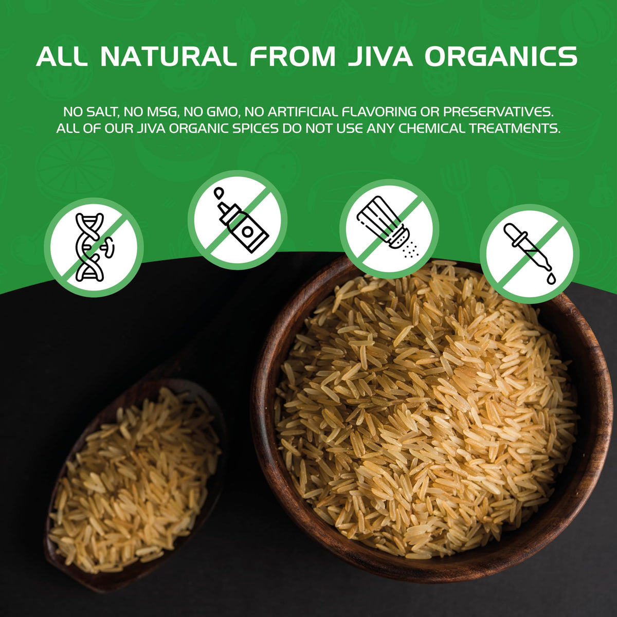 Jiva Organics Brown Basmati Rice - 10 lb Bag | Premium Organic