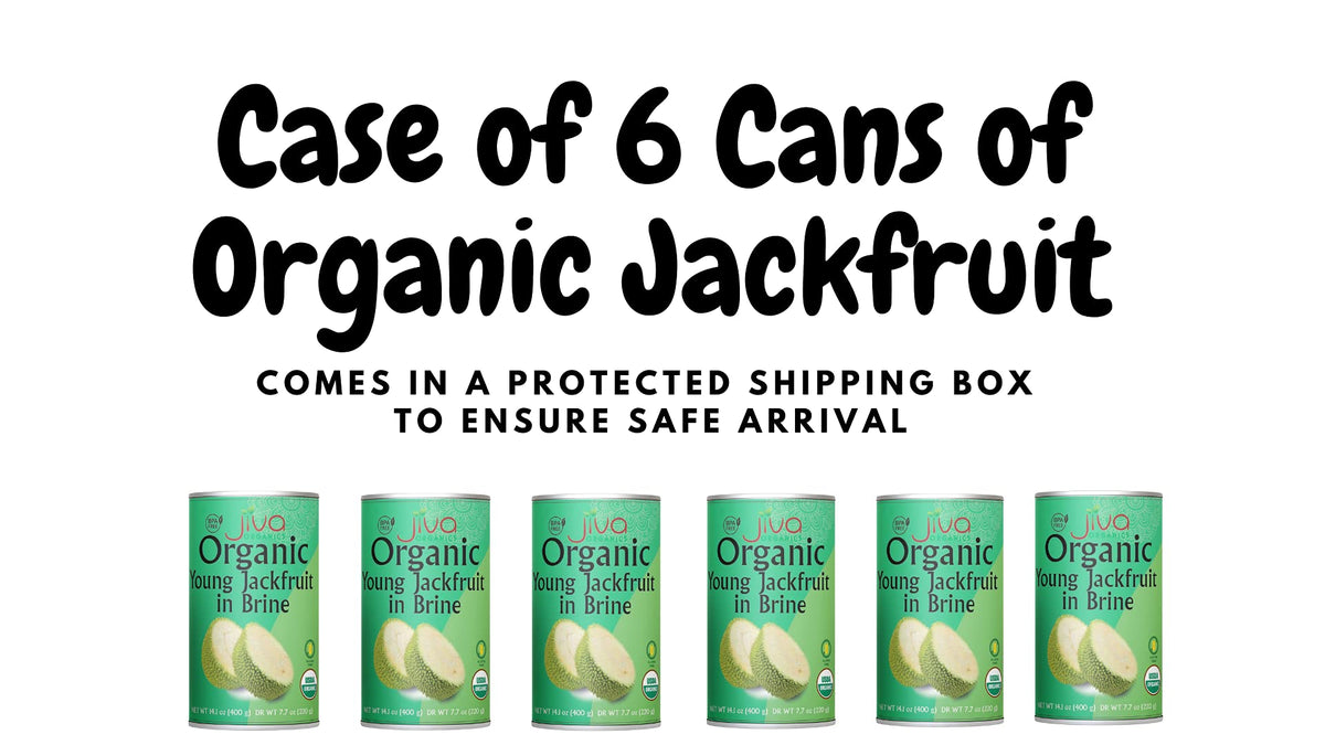 Jiva Organics Young Green Jackfruit – 14 oz Cans (Pack of 6) BPA Free, Gluten Free