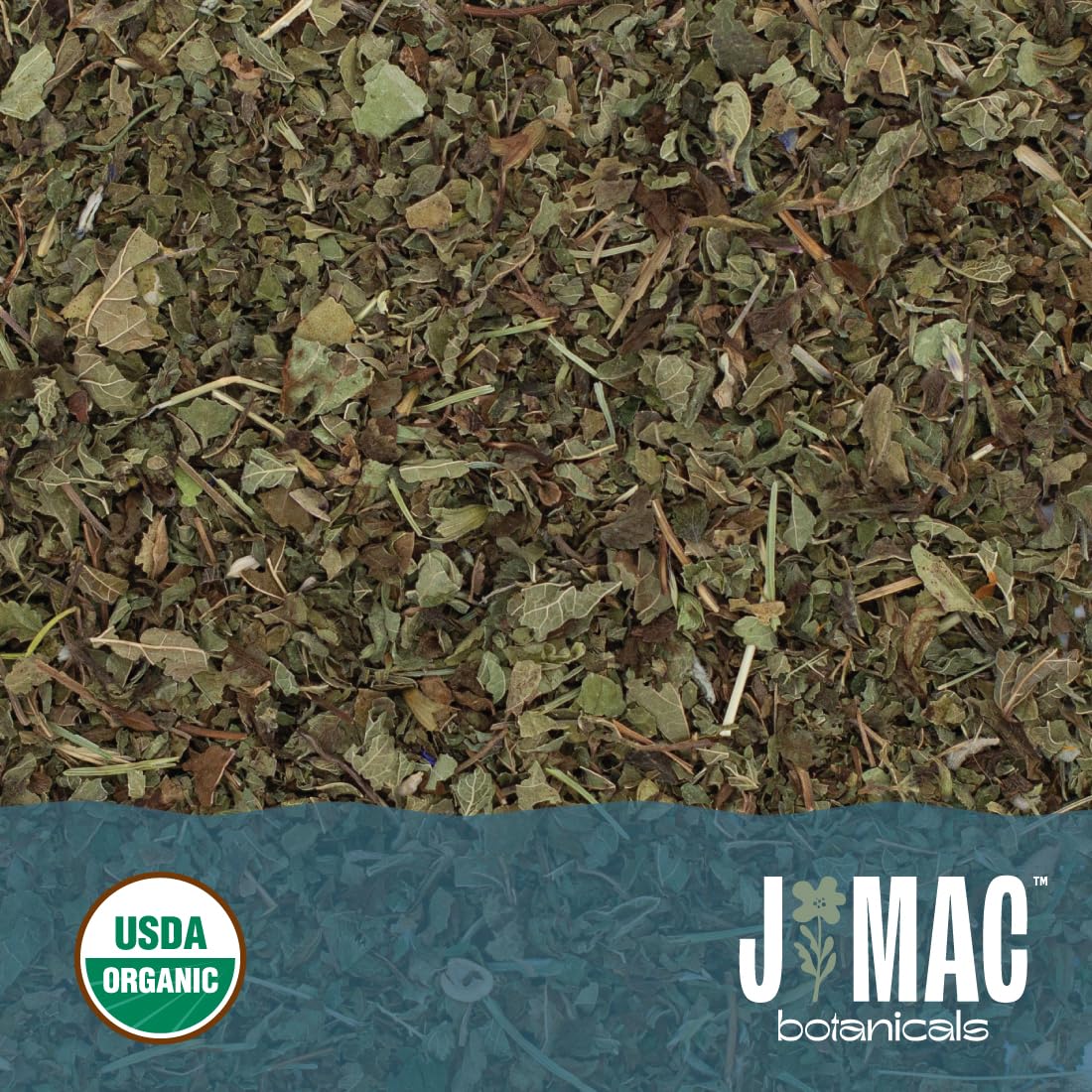 J Mac Botanicals Organic Lemon Balm Tea (16 oz) – Loose Leaf, USDA Organic