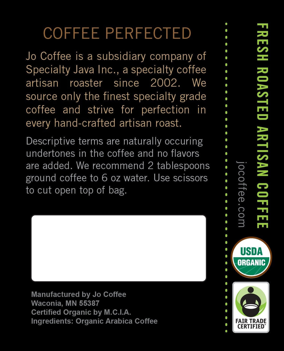 WILD JO Organic Dark French Roast Coffee – 2 lb Whole Bean by Jo Coffee