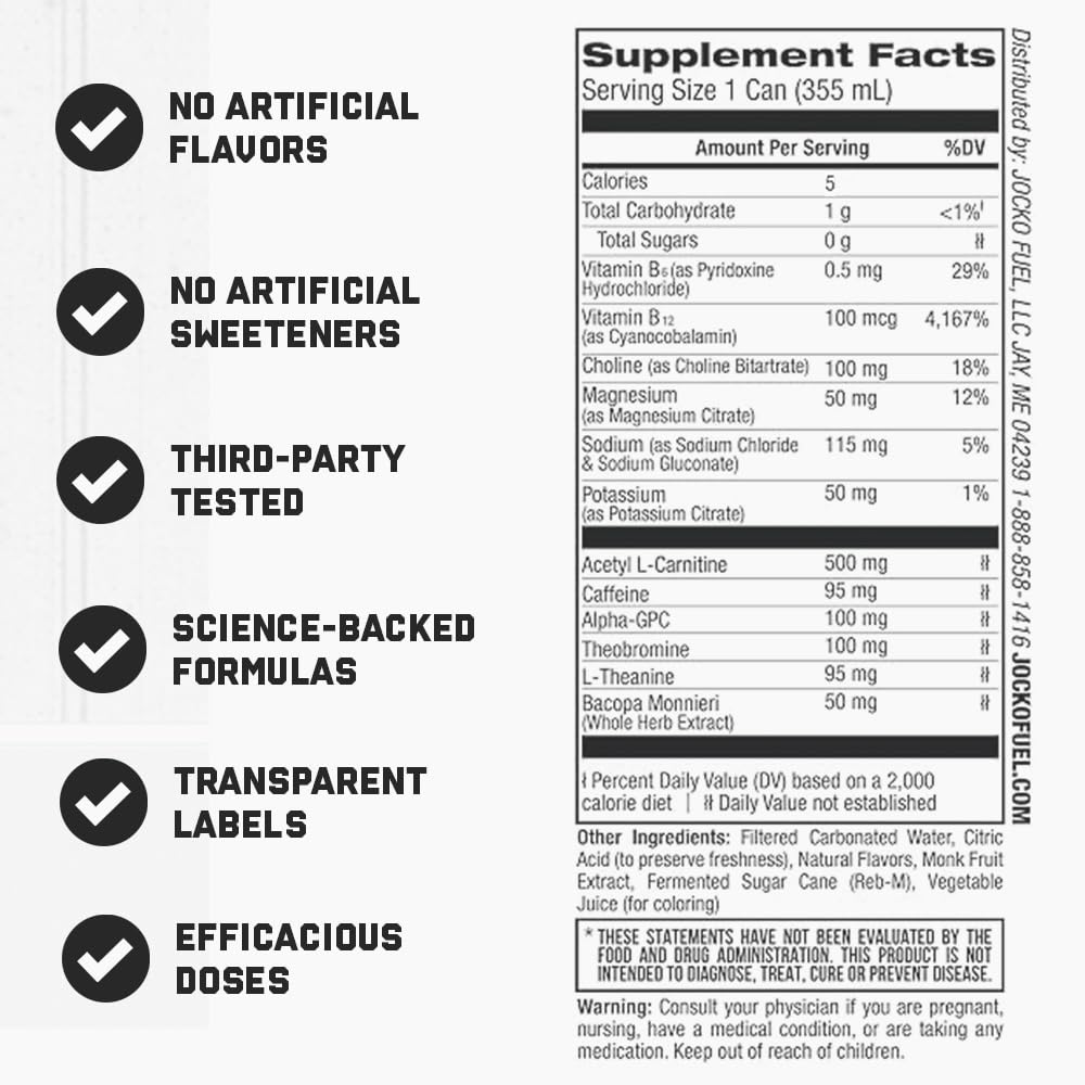 Jocko GO Energy Drink Blue Raspberry – Keto, Sugar Free, Nootropic (12 Pack) | Jocko Fuel