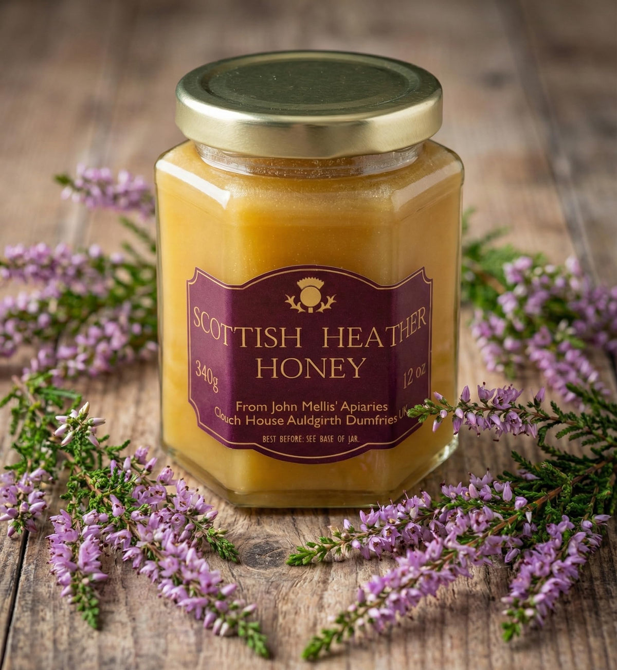 John Mellis Apiaries Scottish Ling Heather Honey – 12 Ounce Jar