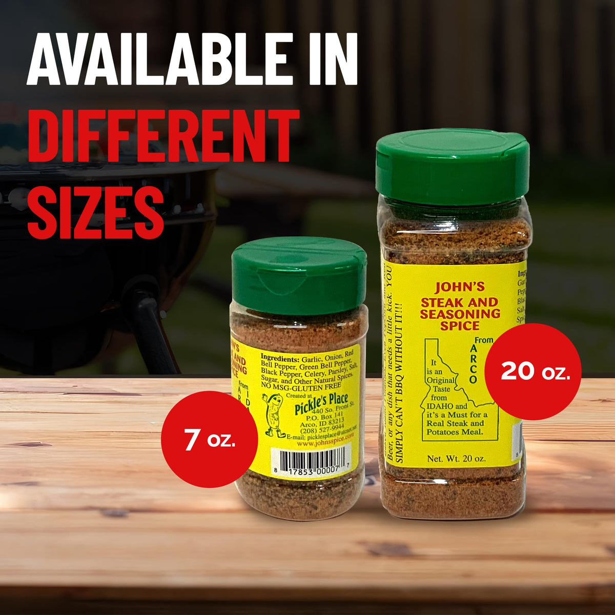 John's Steak and Seasoning Spice – Original Flavor, Gluten-Free & MSG-Free, Idaho-Made, 20 oz