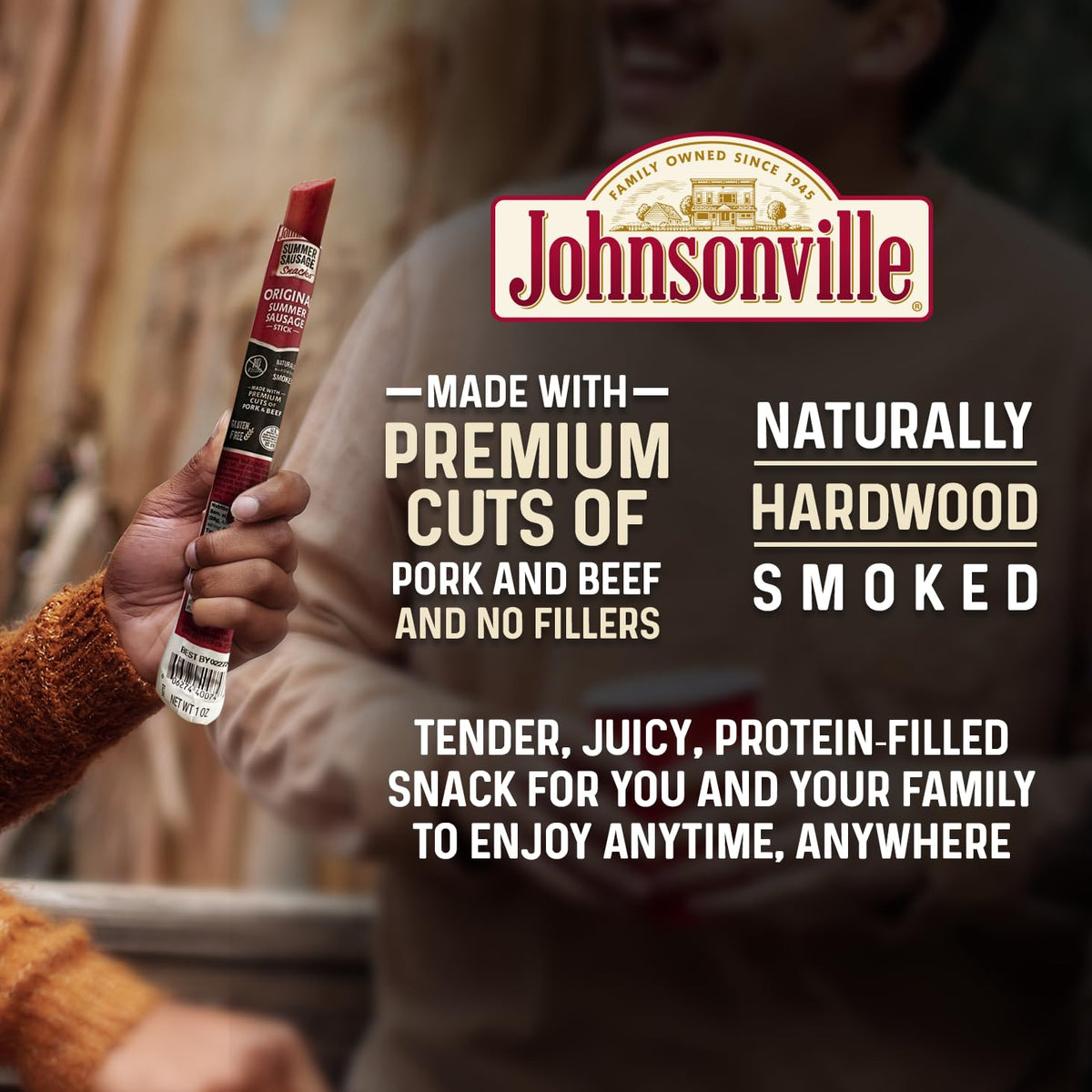 Johnsonville Summer Sausage Snack Sticks – Original, Dairy Free & Gluten Free, 1 oz Pack (24-Pack)