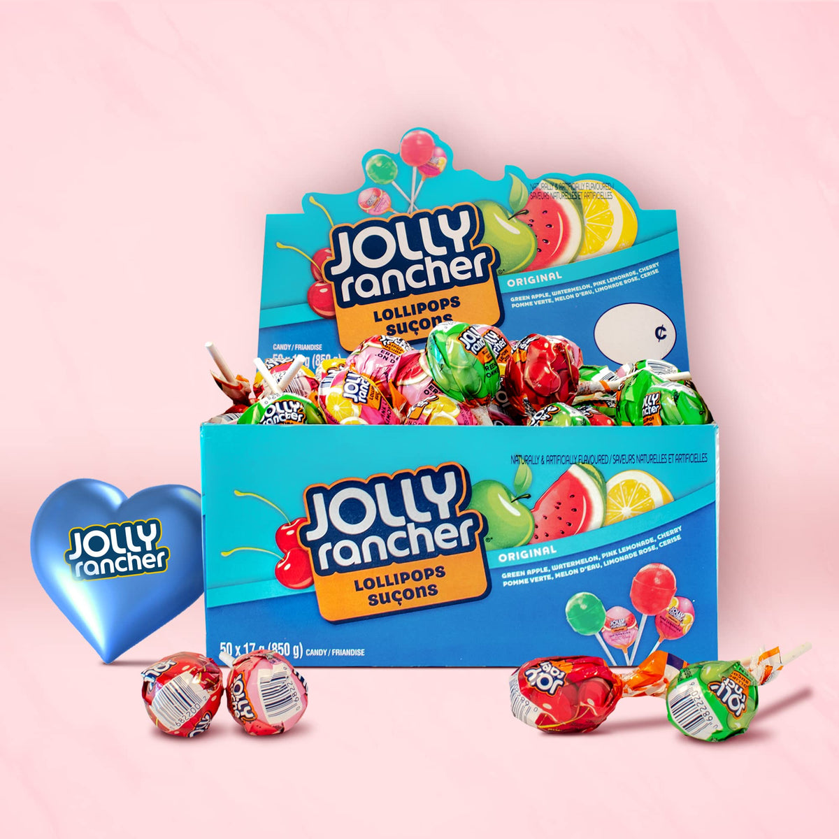 Jolly Rancher Assorted Lollipops – 850g Box (50 x 17g) | Canadian