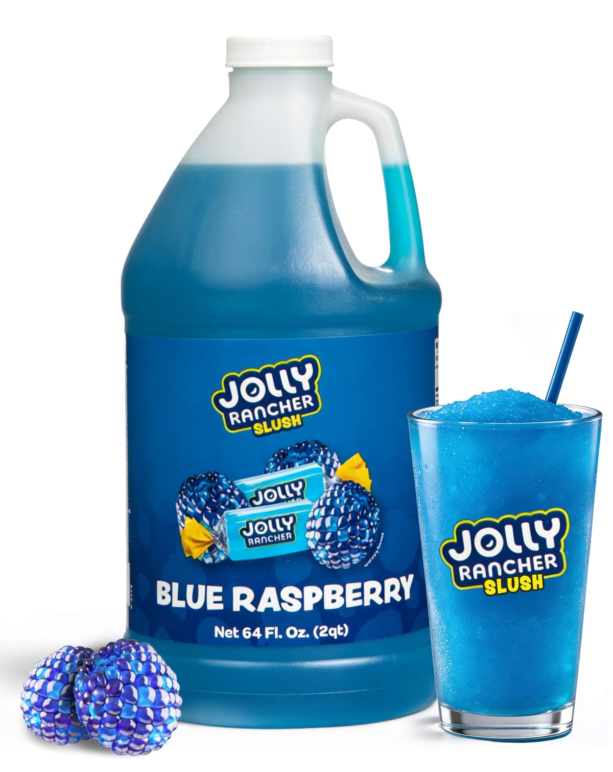 Jolly Rancher Slush Blue Raspberry Beverage Mix – 5:1 Slushie Syrup for Frozen Drink Machines (1/2 Gallon)