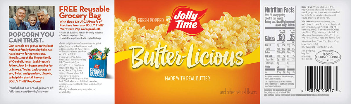 Jolly Time Butter-Licious Value Pack – Gluten Free Microwave Popcorn (24 Bags)