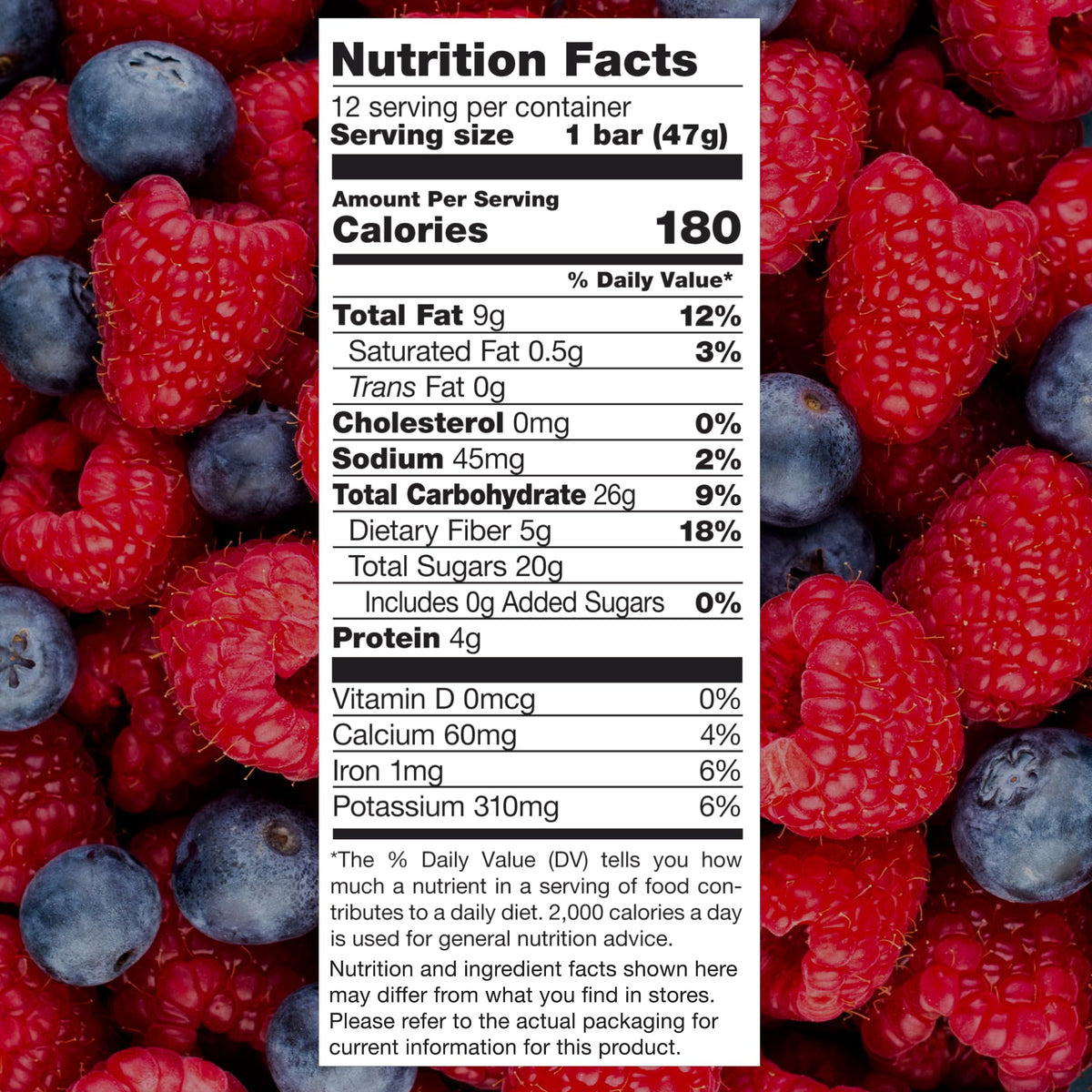 JONESBAR Organic Plant Based Protein Bars Berries & Almonds Pack of 12 | Gluten Free Kosher Vegan Snack
