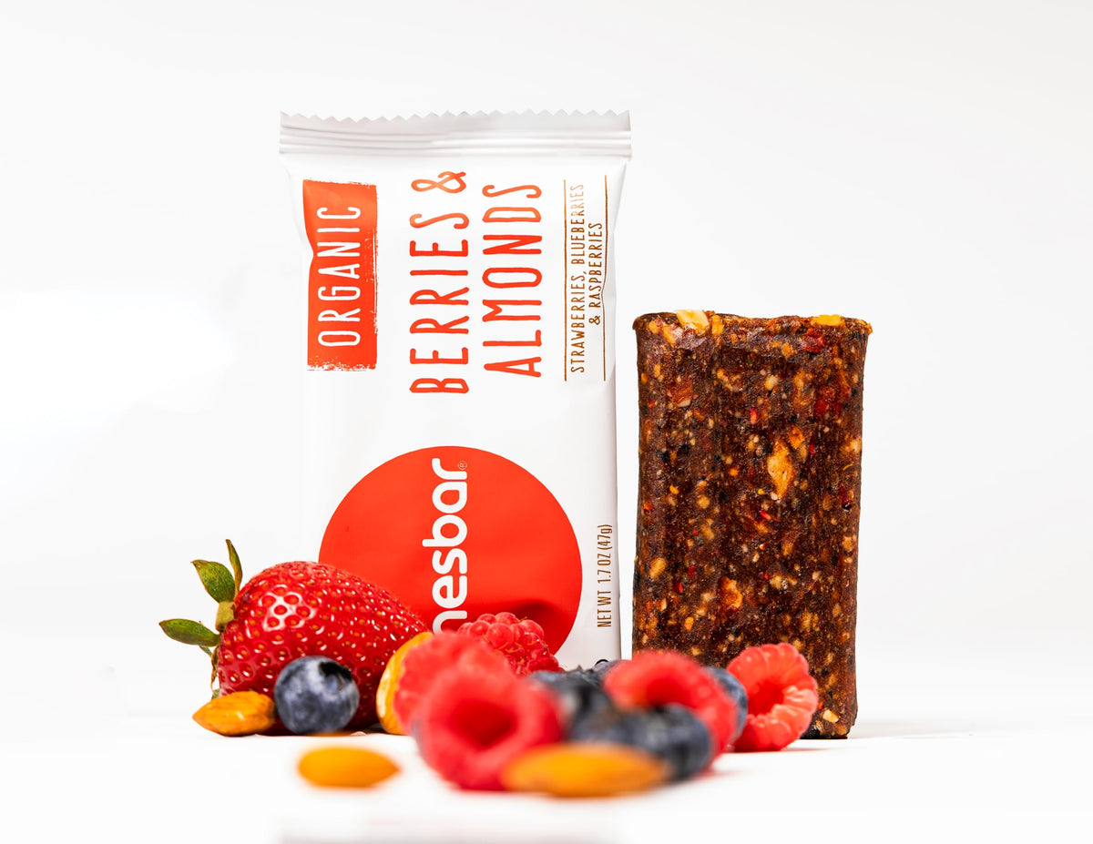 JONESBAR Organic Plant Based Protein Bars Berries & Almonds Pack of 12 | Gluten Free Kosher Vegan Snack