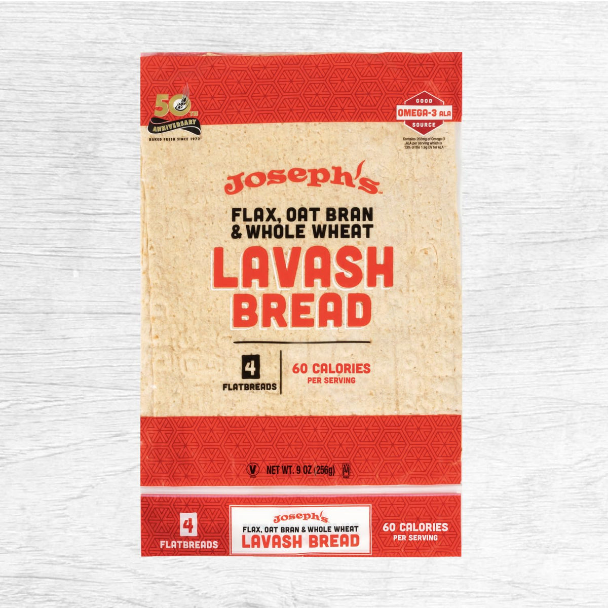 Joseph's Bakery Lavash Bread – Reduced Carb Flax Oat Bran & Whole Wheat (12 Count)