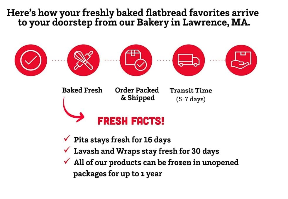 Joseph's Bakery Lavash Bread – Reduced Carb Flax Oat Bran & Whole Wheat (12 Count)