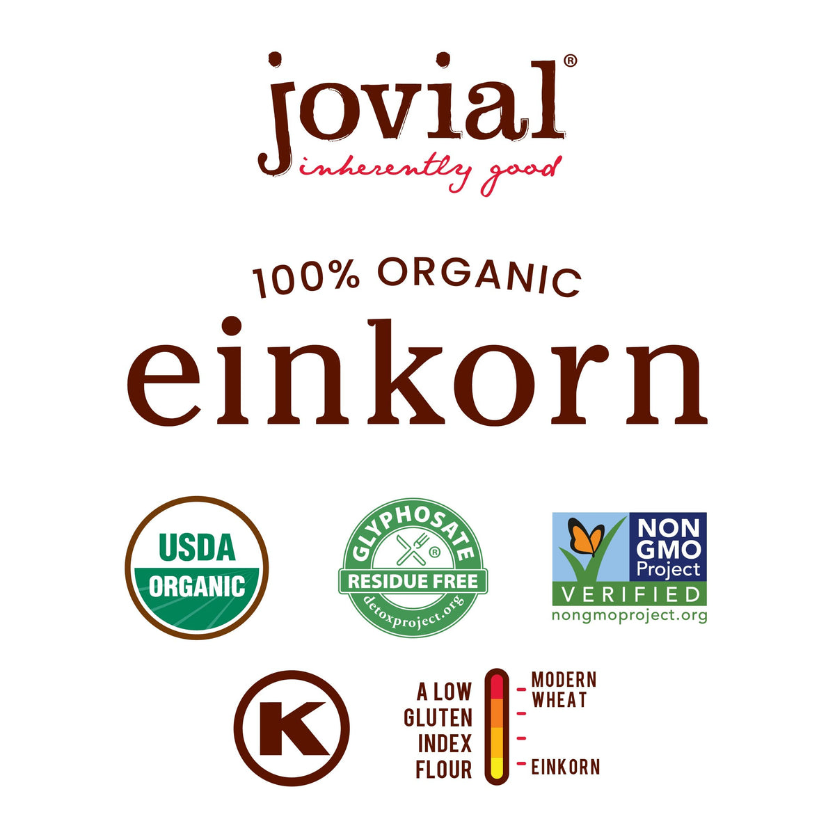 Jovial Organic Einkorn Flour – Unbleached All-Purpose, 32 oz x 3, High-Protein, Non-GMO, Glyphosate-Free, Italian