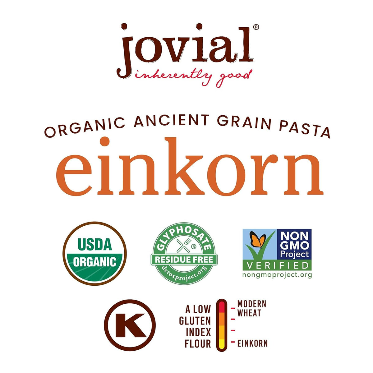 Jovial Einkorn Organic Spaghetti Pasta - Thin Spaghetti Noodles, 7 g Protein per Serving, USDA Organic, Non GMO - 12 Ounce, Pack of 3