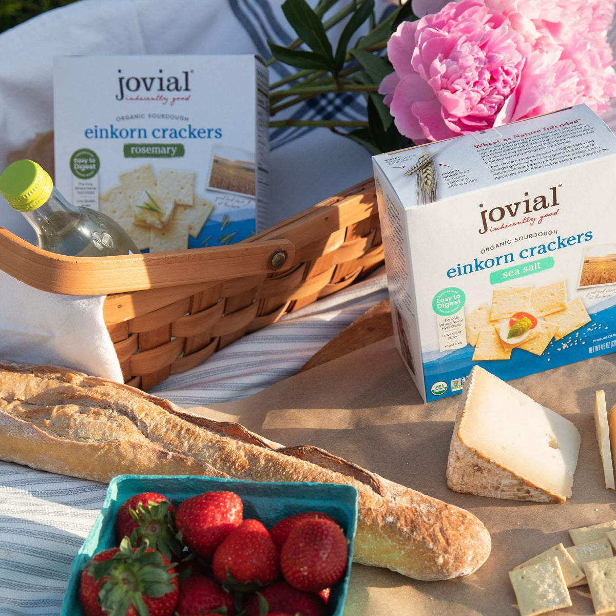 Jovial Organic Sourdough Einkorn Rosemary Crackers – 5 Pack, 4.5 oz Each | USDA Organic & Non-GMO
