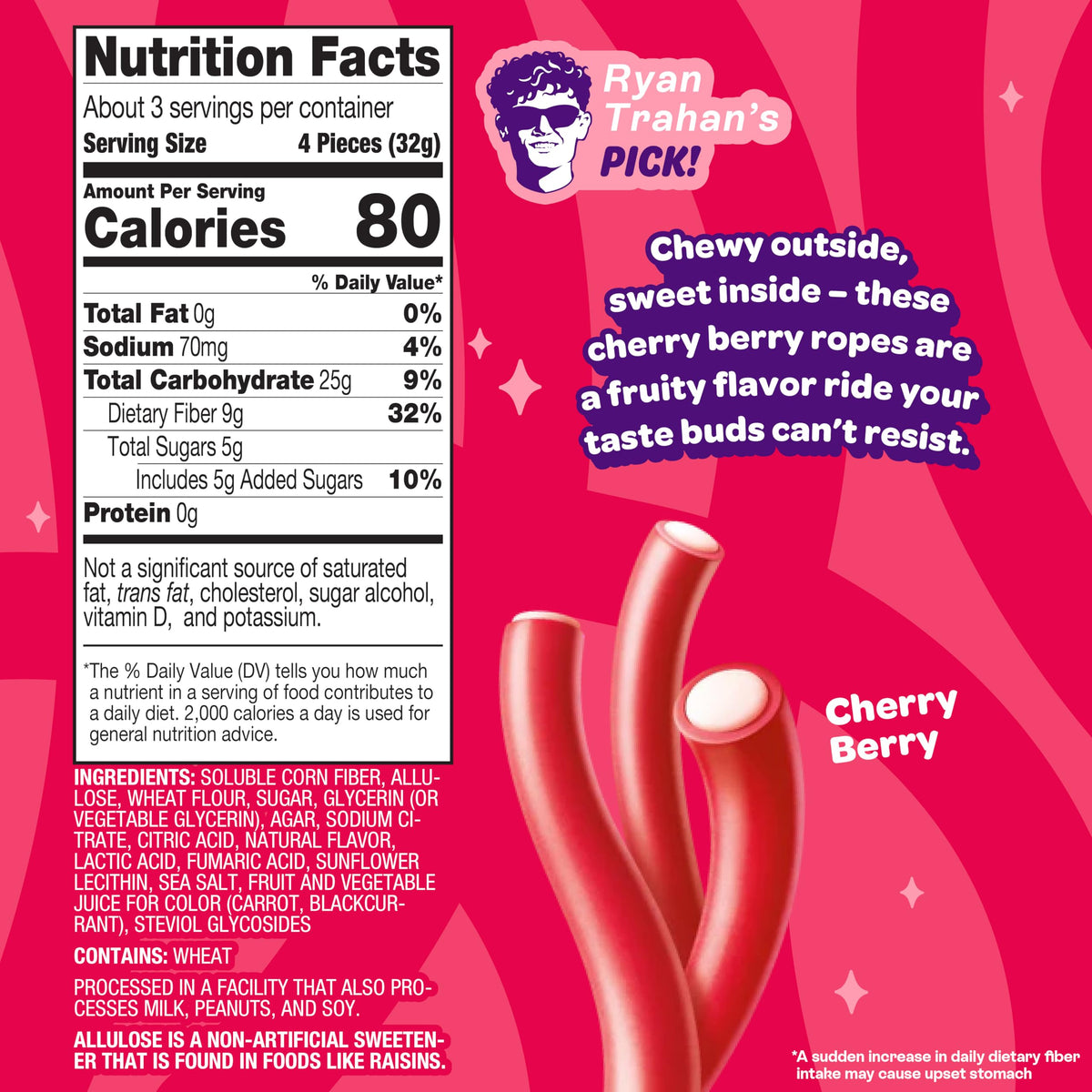 JOYRIDE Cherry Berry Ropes Bundle – 7-Item Low Calorie Snack Pack with Cherry Flavor