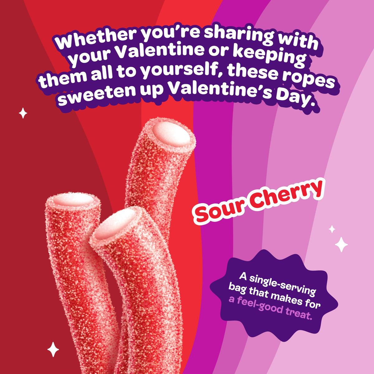 JOYRIDE Sour Cherry Ropes – 8-Pack, Low Sugar, Plant-Based Sour Gummy Candy (1.7 oz each)