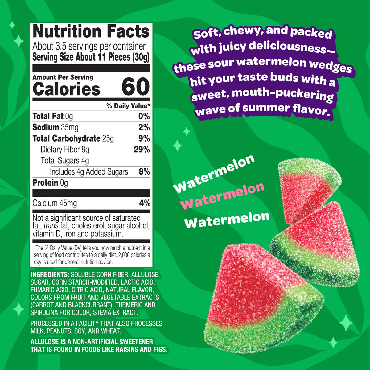 JOYRIDE Sour Watermelon Wedges + Peppermint Gum Bundle – 6x3.5oz + 2.5oz Low Sugar