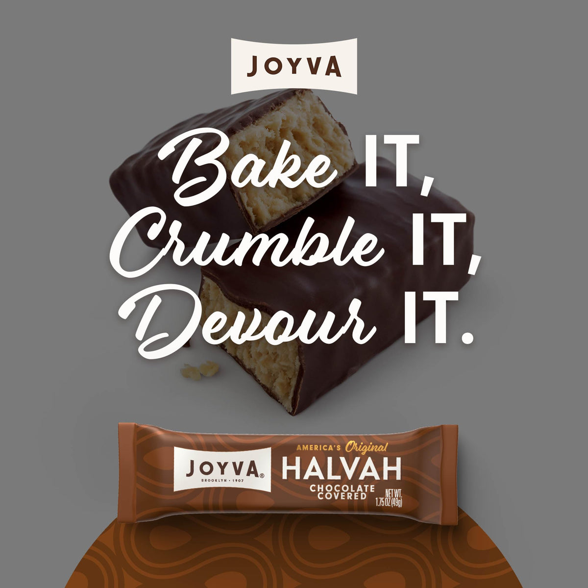 Joyva Halvah – Chocolate Covered, 1.75oz Pack of 36 | Dairy Free, Gluten Free & Kosher Parve | Handcrafted in Brooklyn