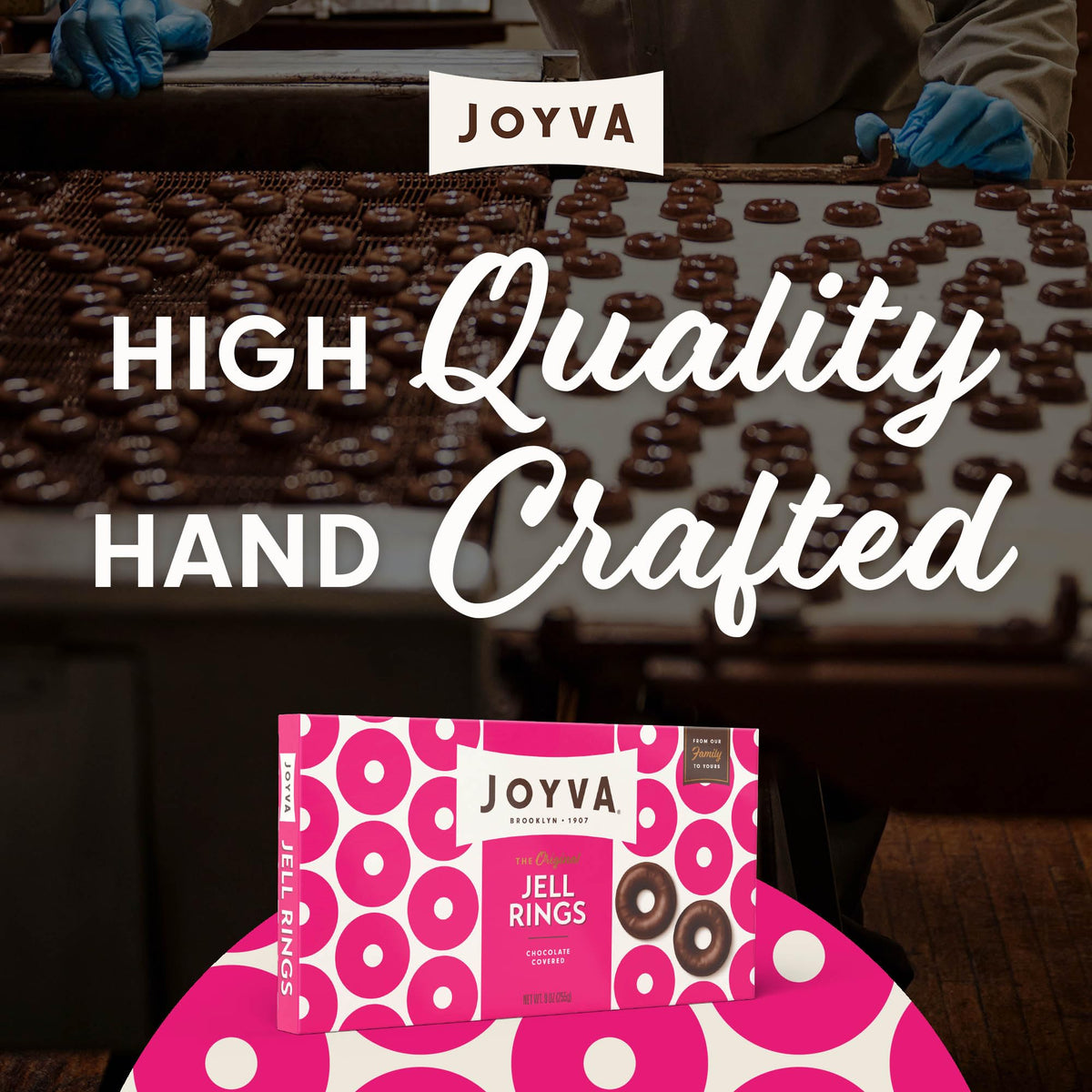 Joyva Jell Rings – Gourmet Dark Chocolate & Jelly, 5-lb Bulk (165 Pieces) – Kosher Parve, Vegan, Gluten-Free