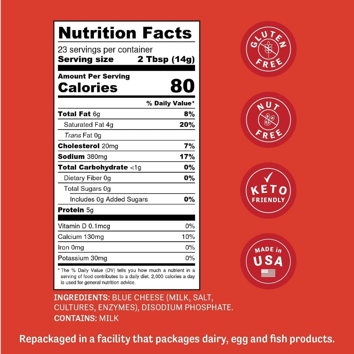 Judee's Blue Cheese Powder 11.25 oz – Gluten-Free & Nut-Free, Great for Dressings, Dips & Seasonings – Made in USA