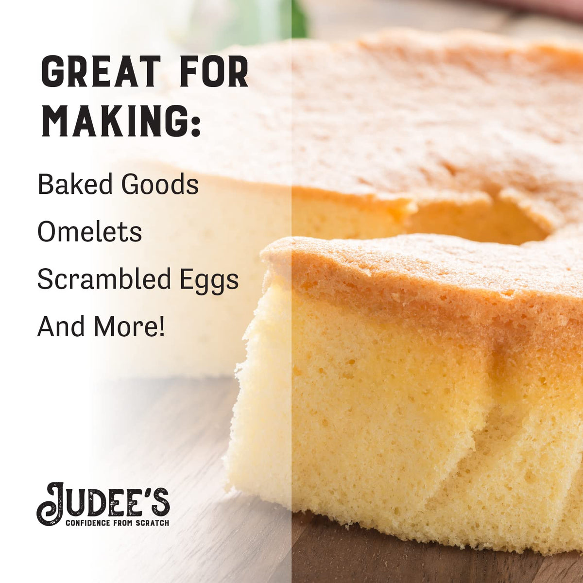 Judee's Gluten Free Dried Whole Egg Powder - Versatile Baking & Camping Protein, 11 oz