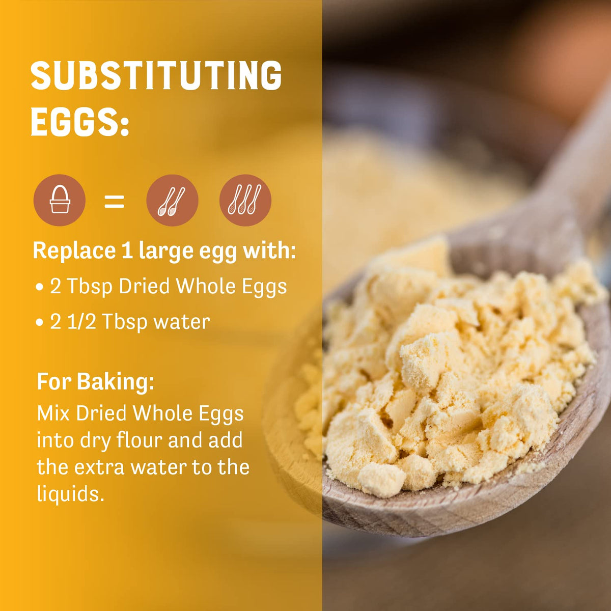 Judee's Gluten Free Dried Whole Egg Powder - Versatile Baking & Camping Protein, 11 oz