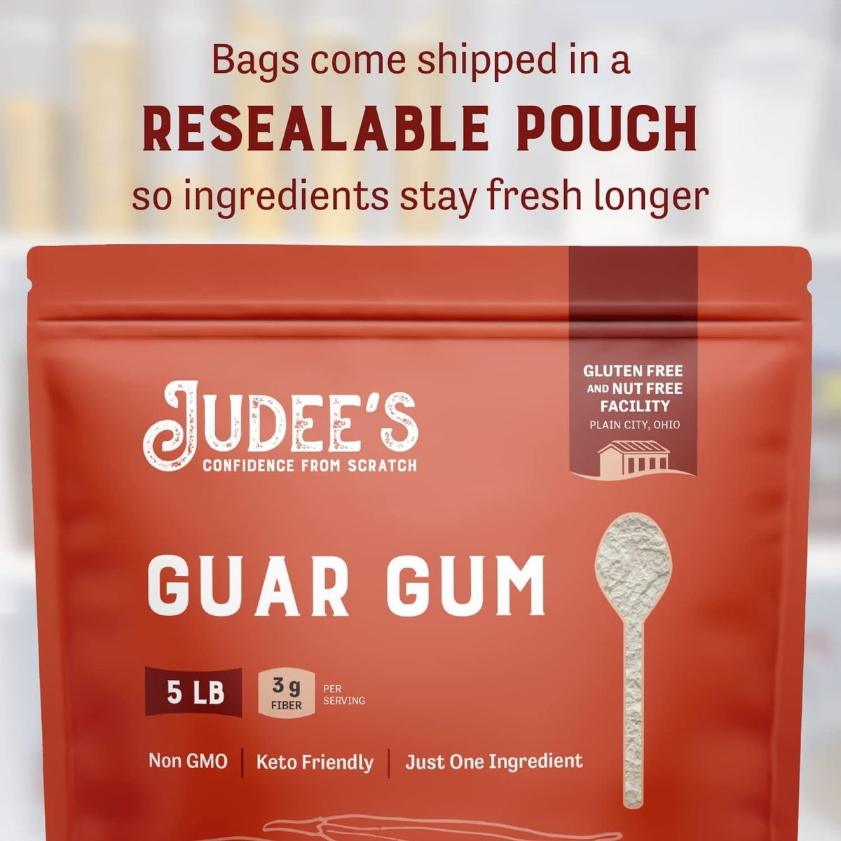 Judee's Gluten Free Guar Gum Powder - Baking Thickener, Keto-Friendly, 5 lb