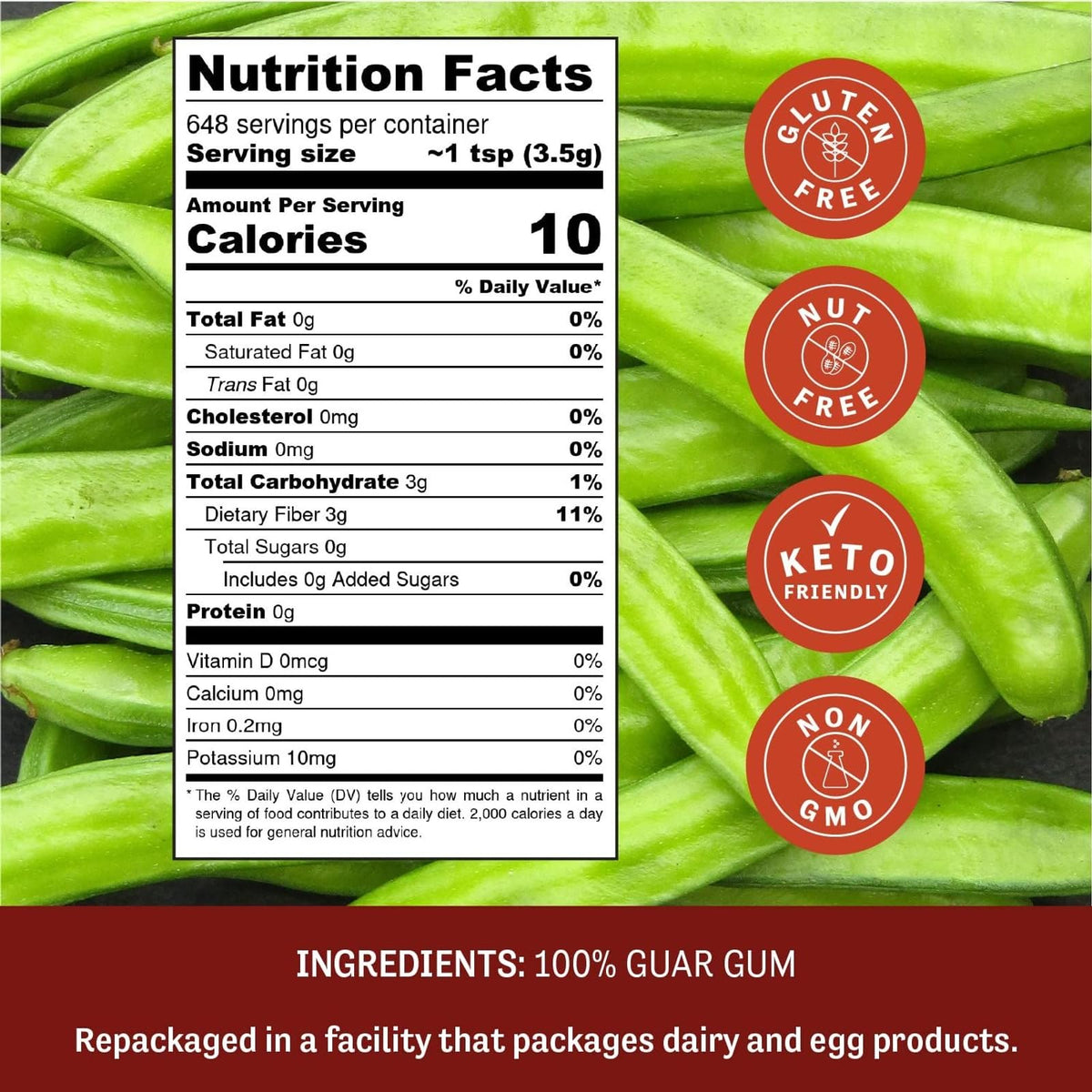 Judee's Gluten Free Guar Gum Powder - Baking Thickener, Keto-Friendly, 5 lb