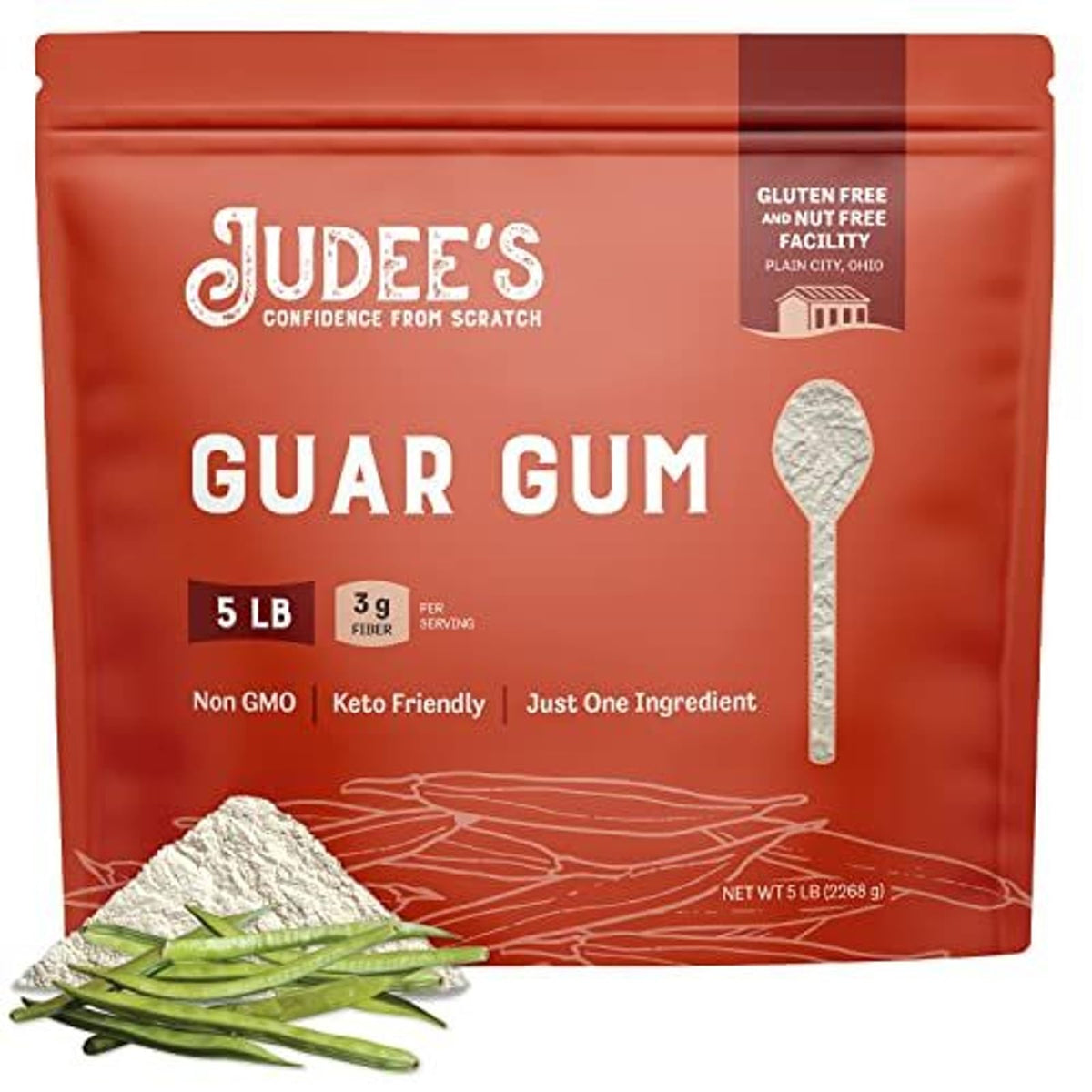 Judee's Gluten Free Guar Gum Powder - Baking Thickener, Keto-Friendly, 5 lb