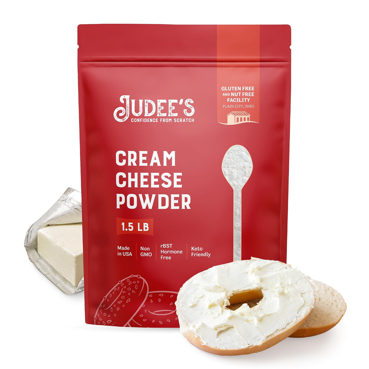 Judee's Powdered Cream Cheese - 1.5 lb (24 oz) - Gluten Free & Keto-Friendly | Dips, Spreads & Baking
